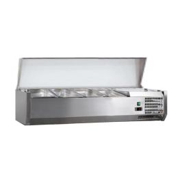 Saladette à ingrédients, 1200x395, couvercle en inox, L2G