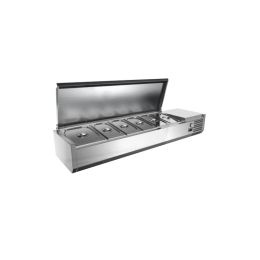 Saladette à ingrédients, 1400x395, couvercle en inox, L2G