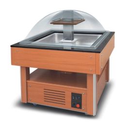 Buffet réfrigéré central carré, 4 bacs GN1/1