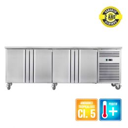 Desserte réfrigérée positive tropicalisée 4 Portes 700 mm GN1/1