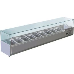 Vitrine à ingrédients vitrée 9 x GN1/3 2000 x 395 mm, L2G