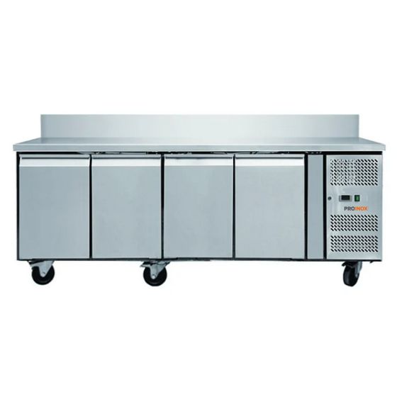 Desserte gastro prof. 700mm, 4 portes, GN1/1, avec dosseret