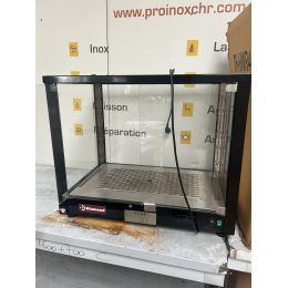 Vitrine chauffante ventilée, 5 niveaux, panoramique noire - v2