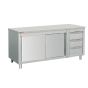 Meuble inox central 3 tiroirs à droite L1800XP600XH850MM