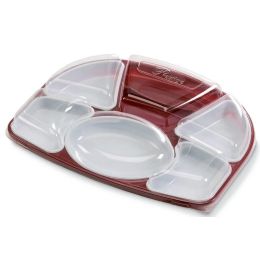 Kit plateau repas rectangulaire rouge 42x32,6x6cm