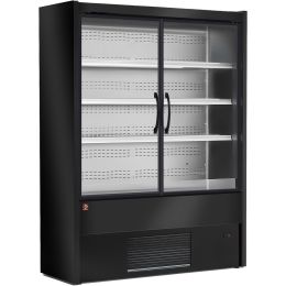 Vitrine murale réfrigérée ventilée positive, 1200 mm, "SLIM" noir,