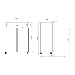 Armoire réfrigérée 2 portes 1400L + GN2/1, AFI COLLIN - v2