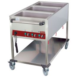 Chariot bain marie 3 cuves GN 1/1, Diamond