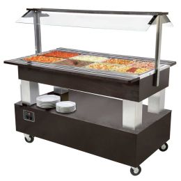 Buffet central chauffant mobile bain-marie - 4xGN1/1, Multigroup
