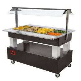 Buffet central chauffant mobile bain-marie - 4xGN1/1