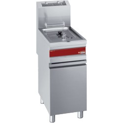 Friteuse à gaz double bacs robinet de vidange 2 x 18 litres structure acier  inoxydable