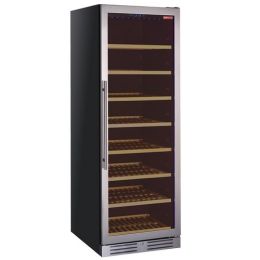 Vitrine cave a vins, ventilée, porte en acier inox, 375 Lt., noir