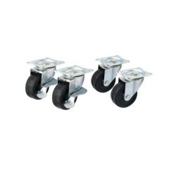 Kit 4 roues pivotantes dont 2 freinées avec visserie, L2G
