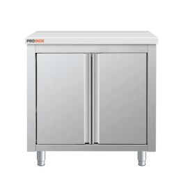 Meuble bas inox central à porte battante 800 x 600 x 850 mm