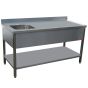 Table du Chef inox L1400xprof.700 Bac à Gauche avec étagère basse