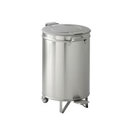 Poubelle inox 100 litres à pédale, Pro Inox