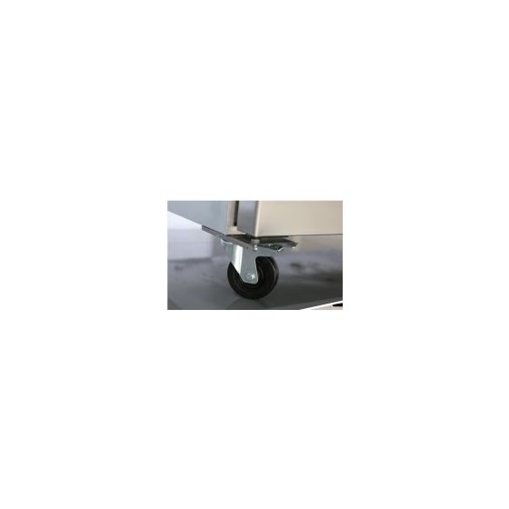 Kit roues pivotantes x4 sur platine avec frein (pour meubles bas)