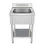 Plonge inox 1 bac avec étagère 600x600x850mm
