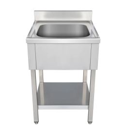 Plonge inox 1 bac avec étagère 600x600x850mm - v2
