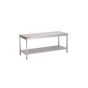 Table inox sans dosseret avec étagère basse 1500 x 600 x 850 mm