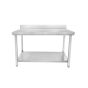 Table inox adossée avec étagère basse 2000 x 700 x 850 mm CUISTANCE