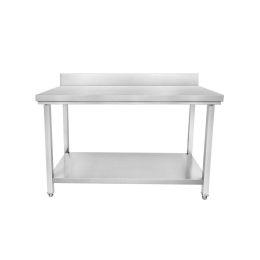 Table inox adossée avec étagère basse 2000 x 700 x 850 mm CUISTANCE