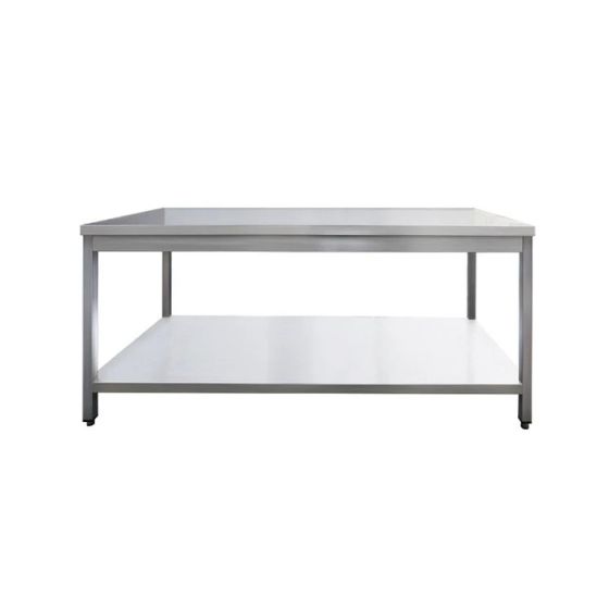 Table inox sans dosseret avec étagère basse 1200 x 700 x 850 mm