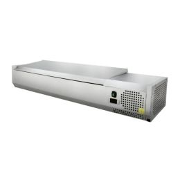 Vitrine à ingrédients inox 4 x GN1/3 1200 x 395 mm