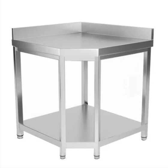 Table d'angle inox adossée Prof.700mm