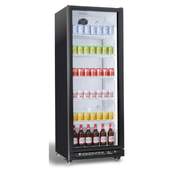 Armoire vitrine réfrigérée à boissons noire 1 porte