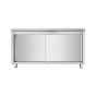 Meuble bas 2 portes coulissantes  1000 x 600 x 850 mm en inox - central
