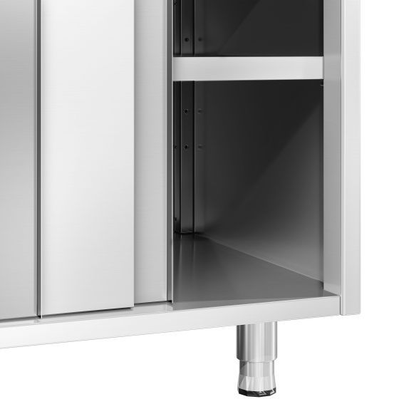 Meuble bas 2 portes coulissantes1000 x 700 x 850 mm en inox - central - v5