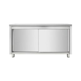 Meuble bas 2 portes coulissantes1200 x 700 x 850 mm en inox - central