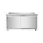 Meuble bas 2 portes coulissantes  2000 x 700 x 850 mm en inox - adossé