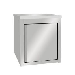Meuble bas porte battante 600 x 600 x 850 mm en inox - adossé