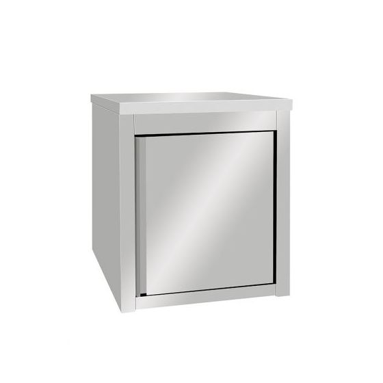Meuble bas porte battante 600 x 700 x 850 mm en inox - adossé