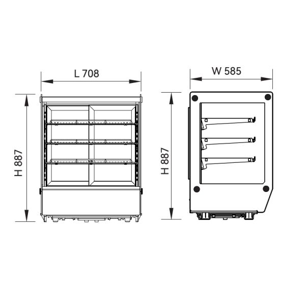 Vitrine réfrigérée à poser vitre droite 145 Litres - v2