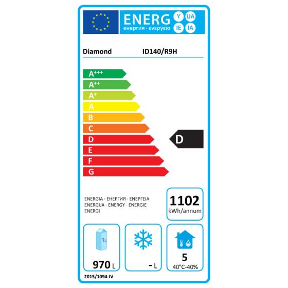Armoire réfrigérée positive ventilée 1400 Lit. GN2/1, sur roues, tropicalisée - v2
