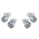 Kit 4 roues pivotantes sur platine avec frein