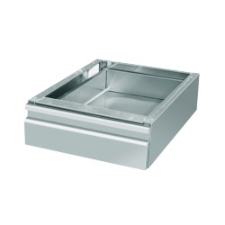 Tiroir inox à monter sur table, Ht.140mm Prof.600mm