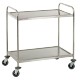 Chariot de service inox 2 niveaux