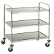 Chariot de service inox 3 niveaux