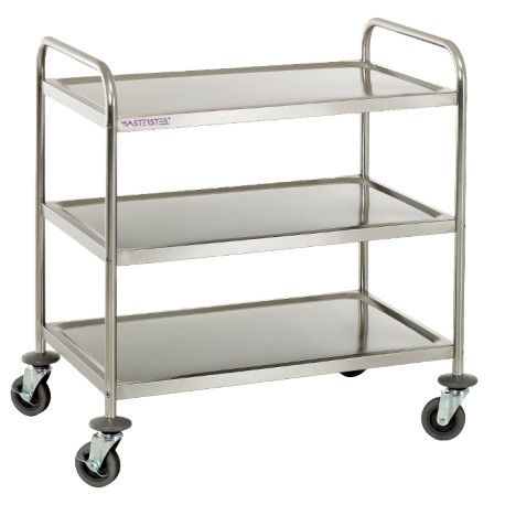 Chariot de service inox 3 niveaux