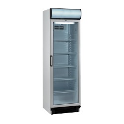 Vitrine à boissons 380L ventilée 1 porte avec caisson lumineux