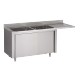 Plonge inox sur meuble esp.LV L1800XP700XH850MM EG droite 2 bacs