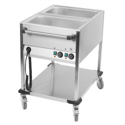 Chariot bain marie 2 cuves GN 1/1 Face