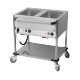 Chariot bain marie, 2 cuves GN1/1, Côté, Casselin