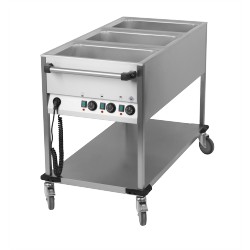 Chariot bain marie 3 cuves GN 1/1 Face