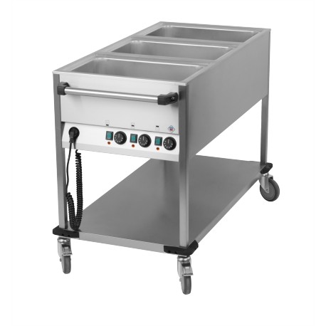 Chariot bain marie 3 cuves GN 1/1 Face